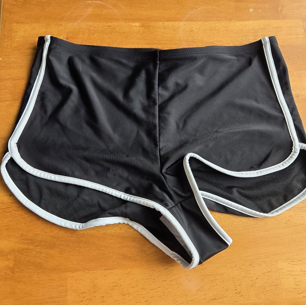 Black Athletic Shorts with White Trim